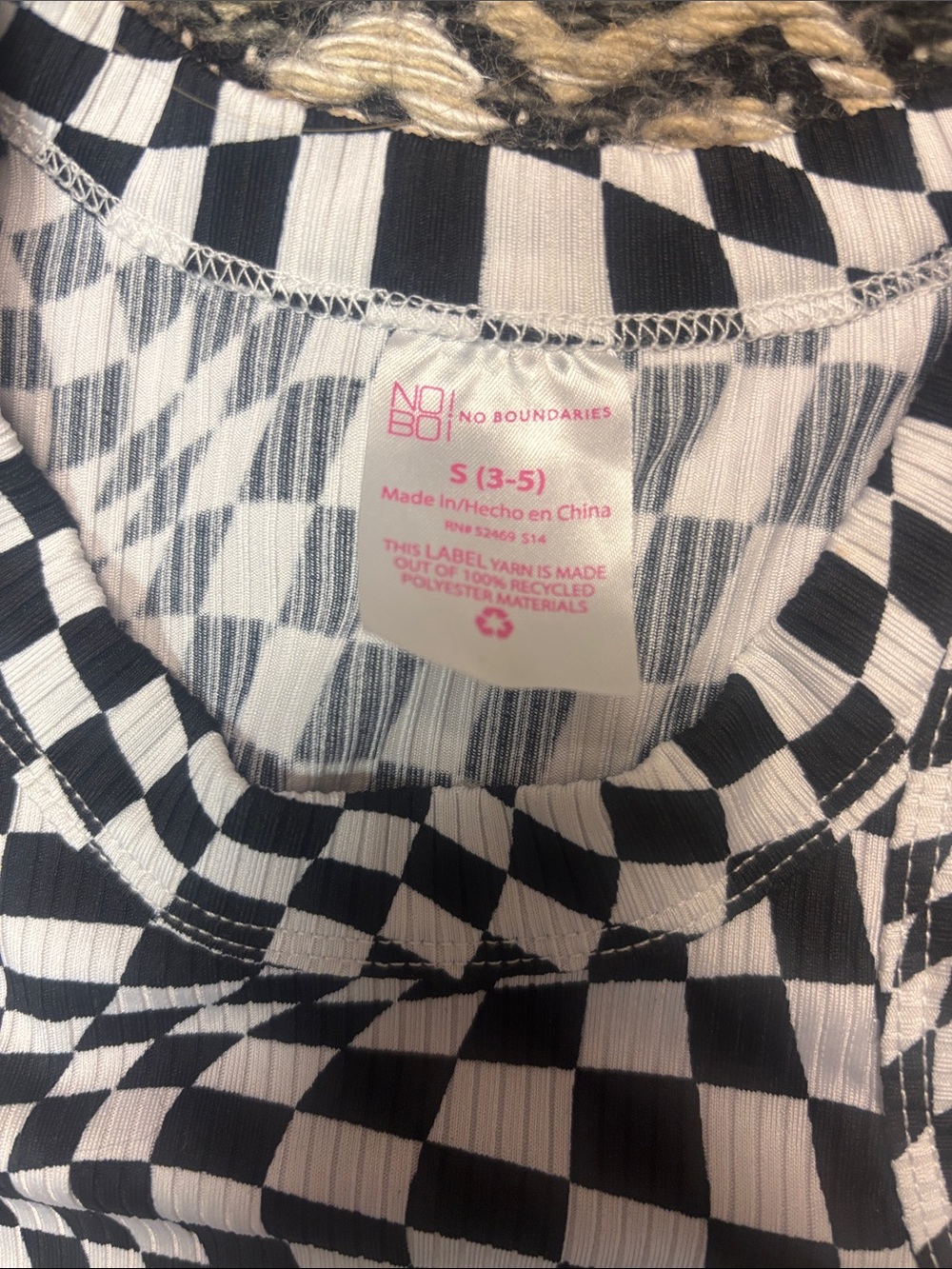 NOBO Black & White Wavy Checkerboard Bodysuit - Picture 2 of 2